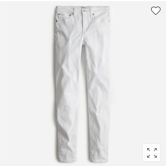 J. Crew 9" mid rise toothpick jeans B3584 white 34 - Picture 1 of 8